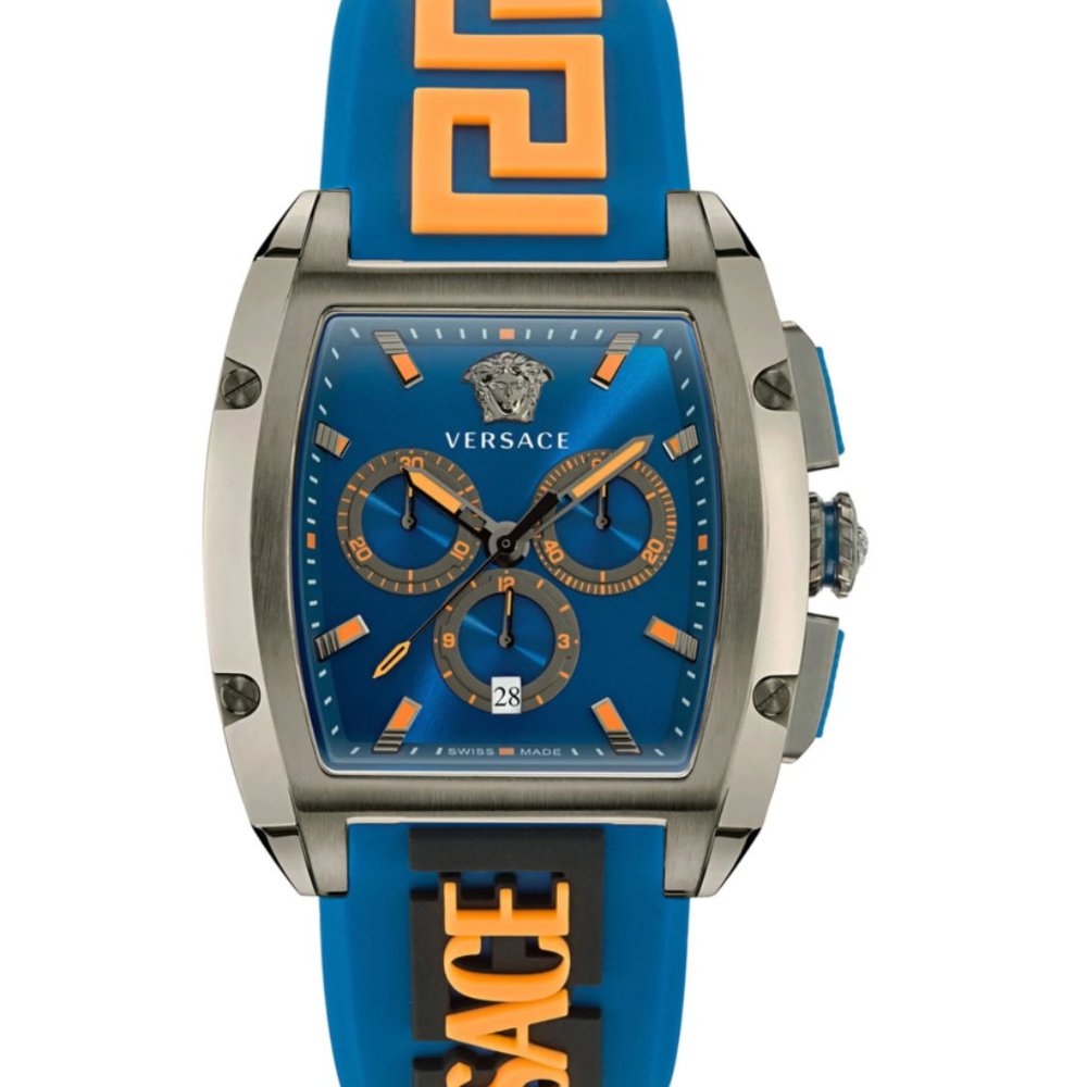 Versace Men's Gunmetal Case Swiss Watch